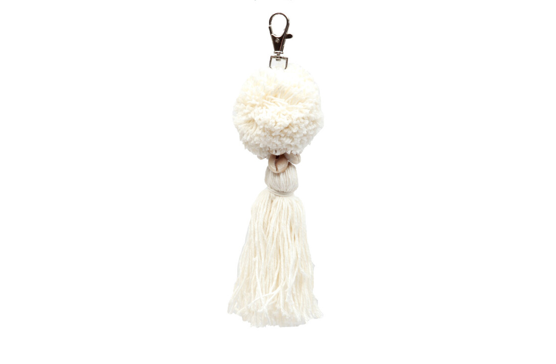 The Pompon Keychain - White