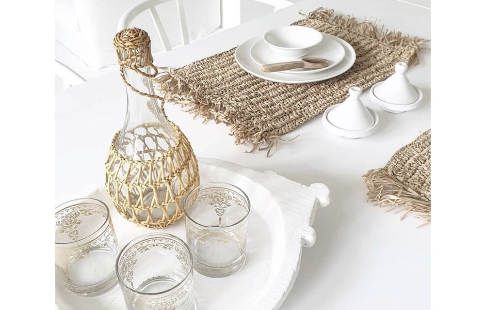 The Fringe Raffia Placemat Rectangular - Natural