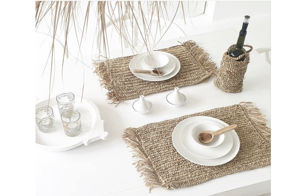 The Fringe Raffia Placemat Rectangular - Natural