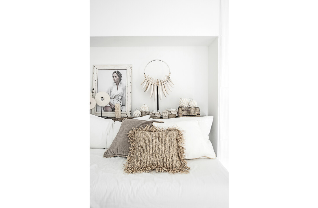 The Weaved Cowrie Basket #1 - Natural White