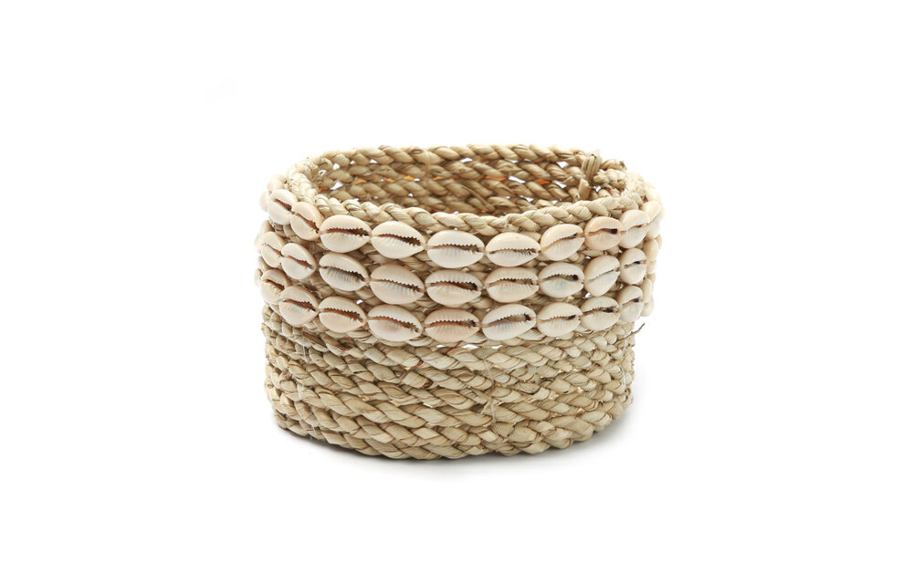 The Weaved Cowrie Basket #2 - Natural