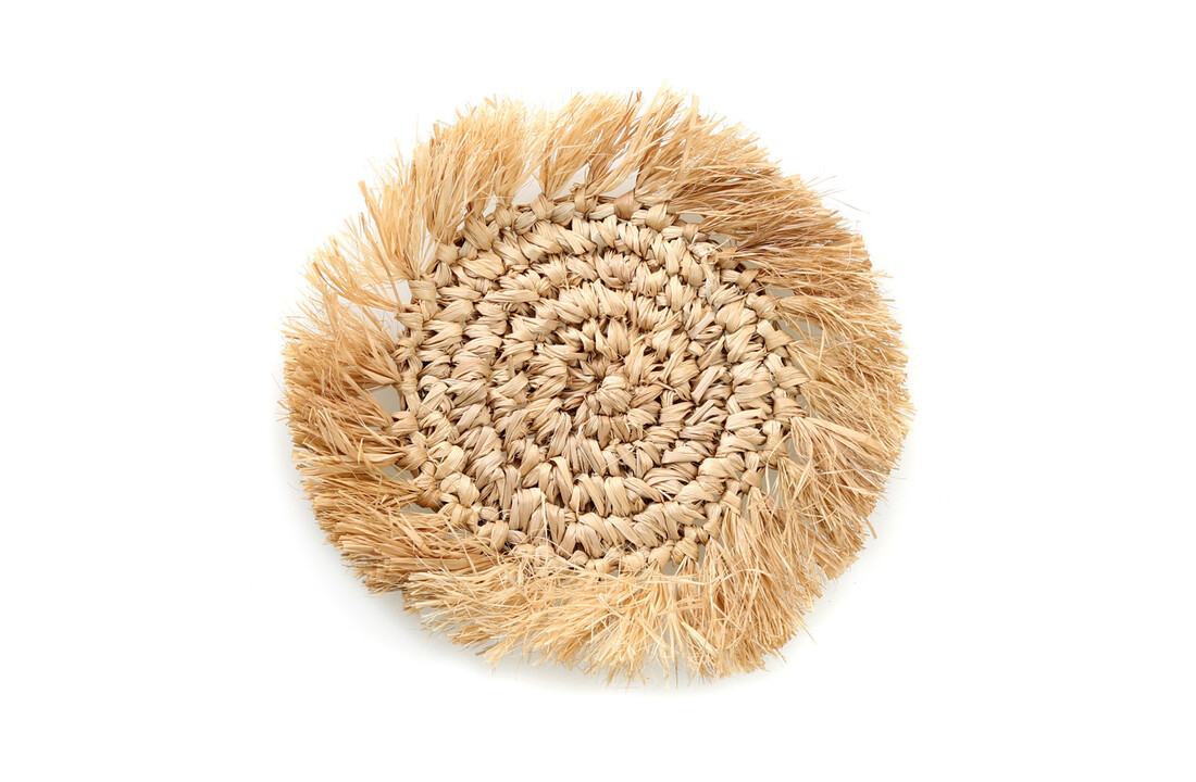 The Fringe Raffia Coaster - Natural