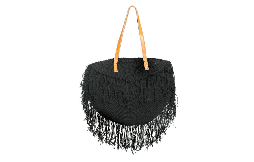 The Fringed Tulum Bag - Black
