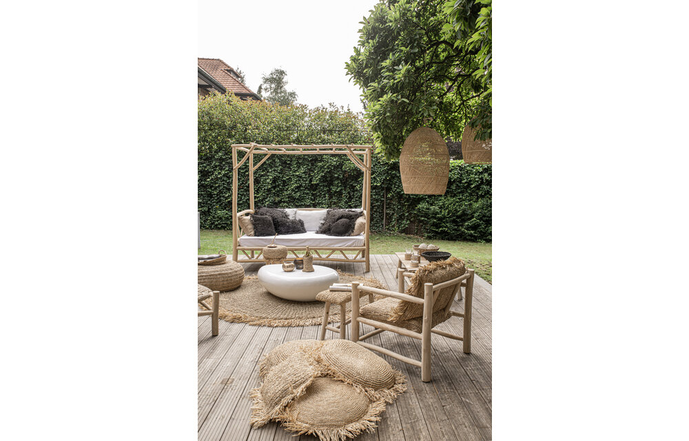 The Raffia Cushion Rectangular - Black