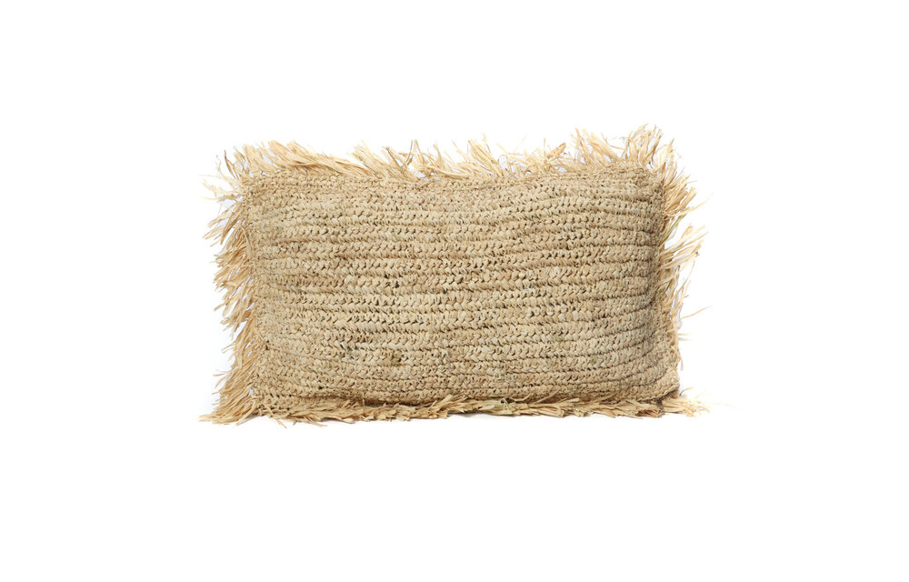 The Raffia Cushion Rectangular - Natural