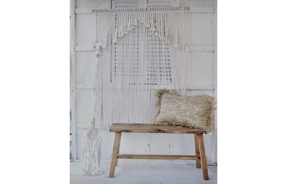 The Raffia Cushion Rectangular - Natural