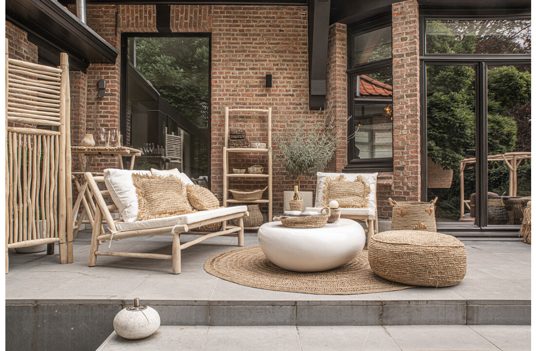 The Raffia Flores Pouffe - Natural