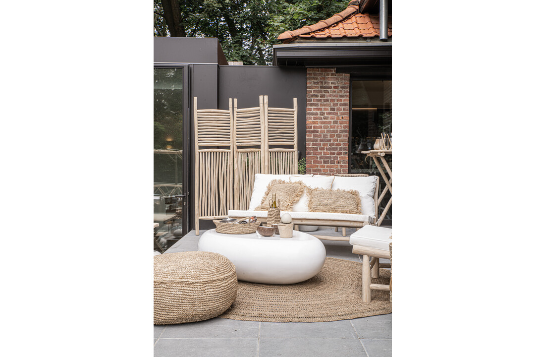 The Raffia Flores Pouffe - Natural
