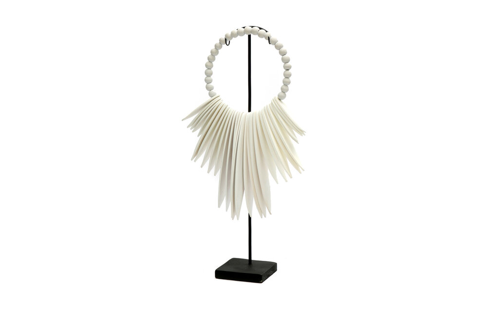 The Wooden Cuttlefish on Stand - White - S