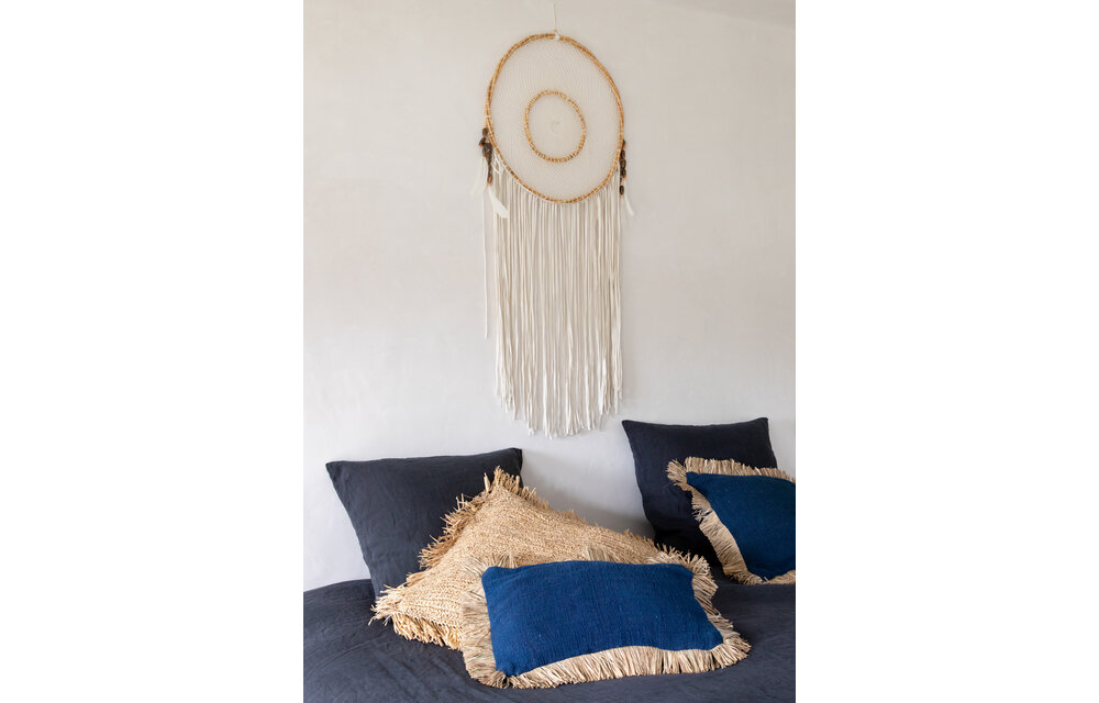The Tulum Dreamer with Leather Fringes - White