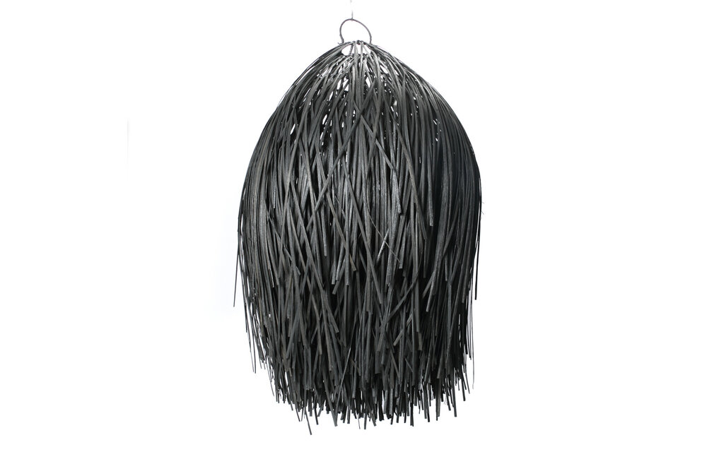 The Rattan Shaggy Pendant - Black - L