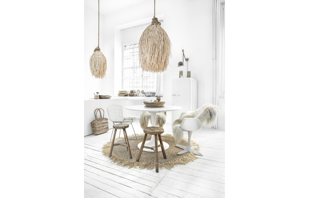 The Rattan Shaggy Pendant - Natural - M