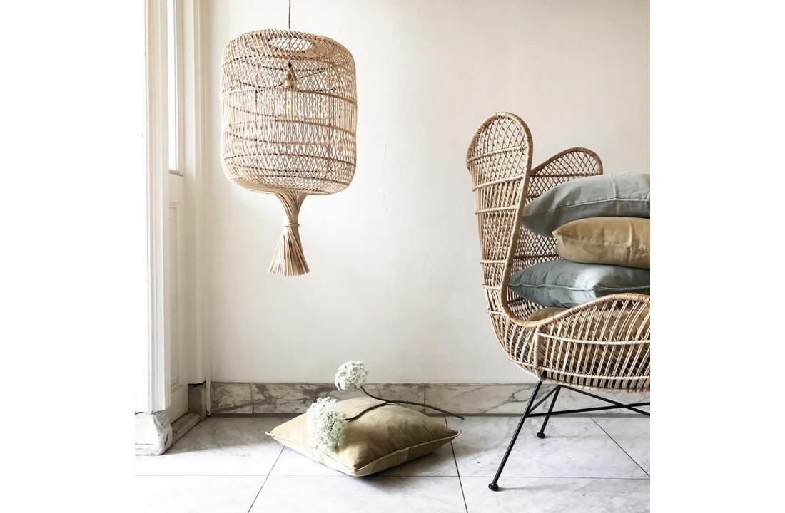 The Rattan Dumpling Floor Lamp - Pendant - Natural