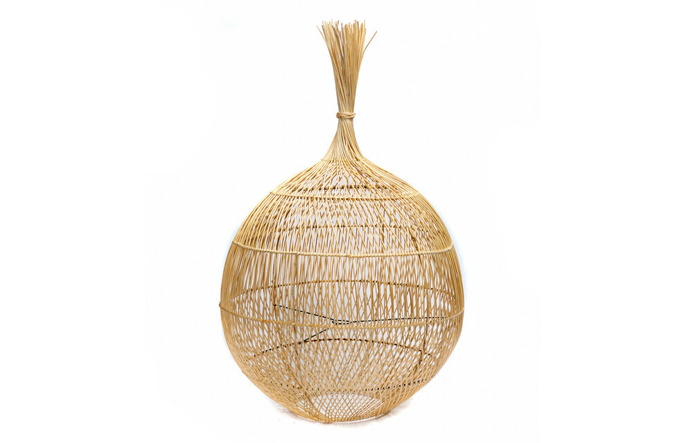 The Rattan Wonton Floor Lamp - Pendant - Natural