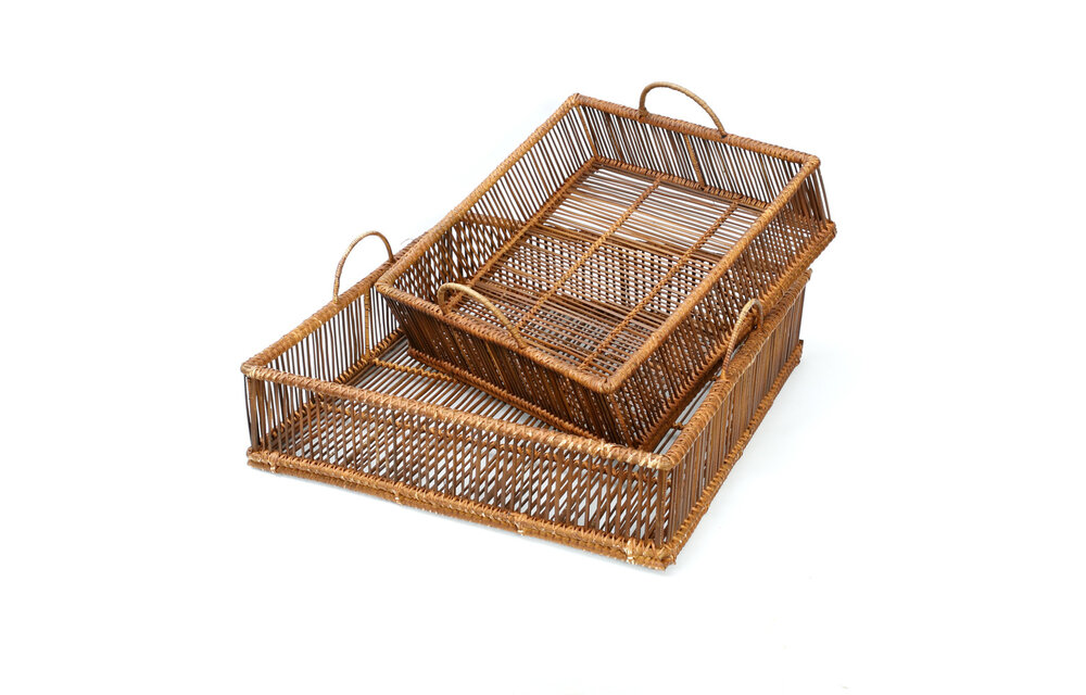 The Rattan Trays - Square - Natural - SET2