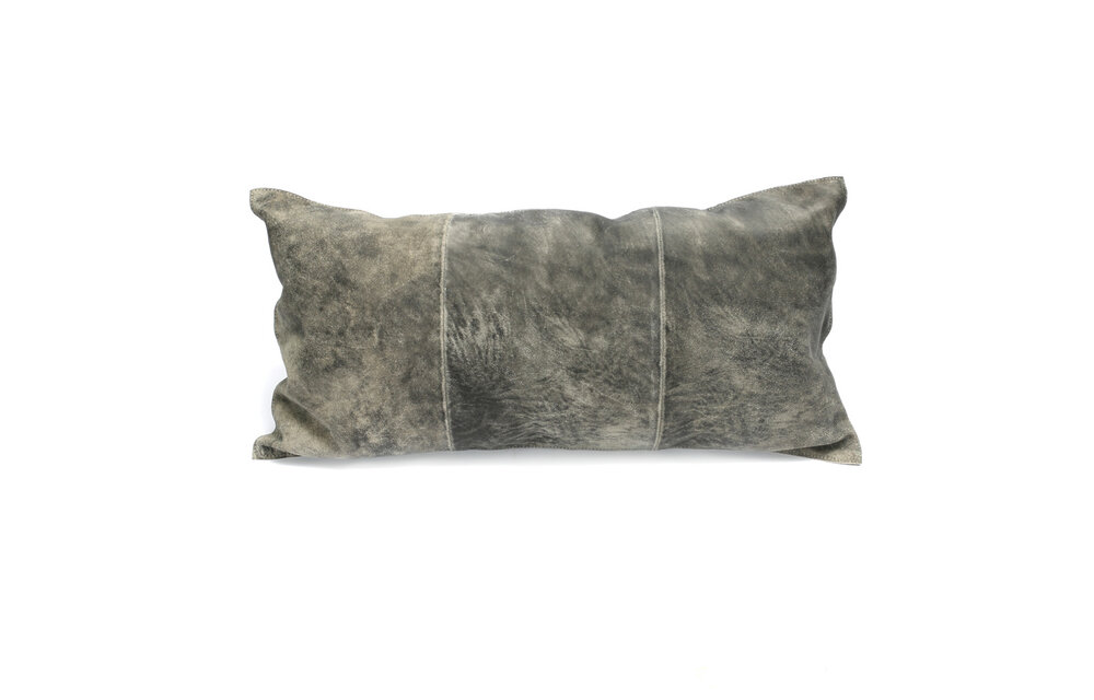 The Three Panel Suede Cushion - Grey