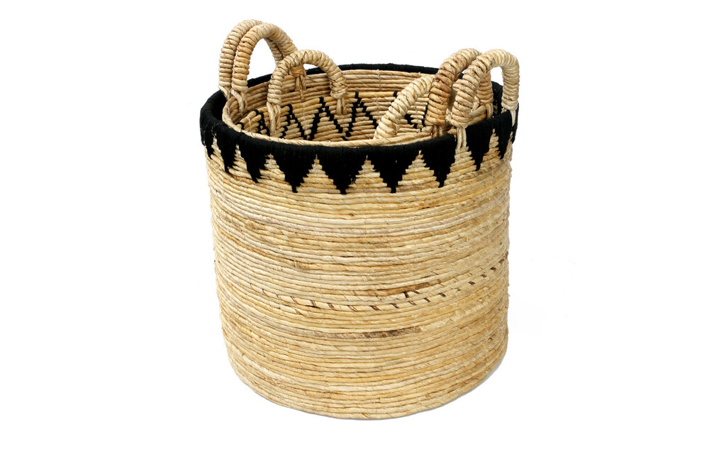 The Banana Stitched Baskets - Natural Black - SET3