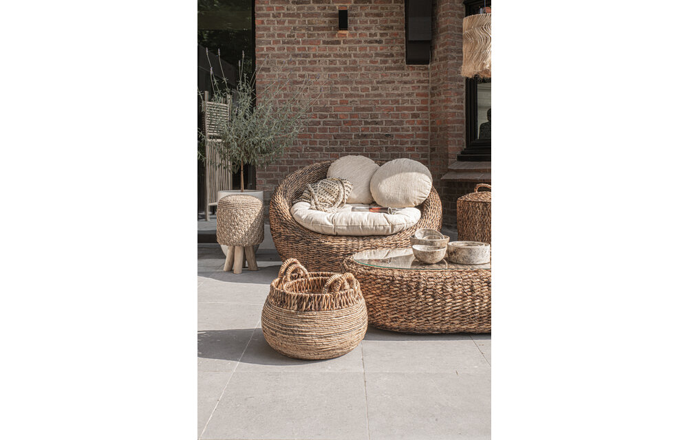 The Raffia Tressed Stool - Natural