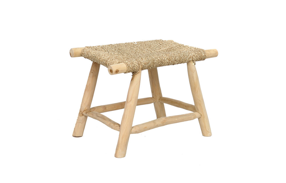 The Porto Seagrass Stool - Natural - M
