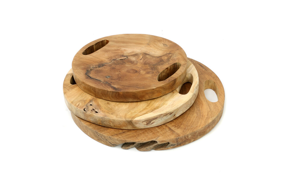 The Teak Root Tray - Natural - M