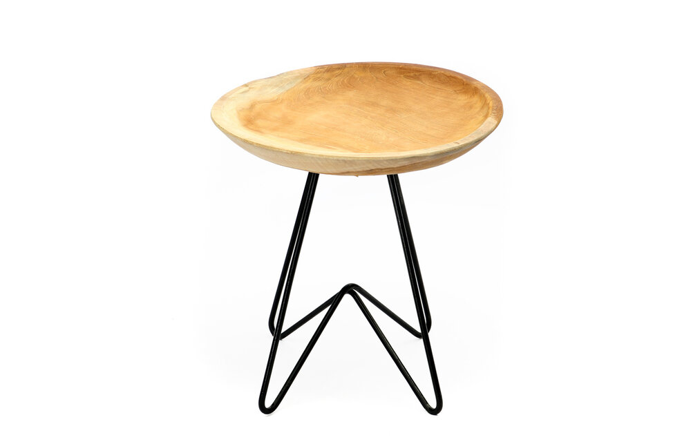 The Rain Tree Side Table - Natural Black