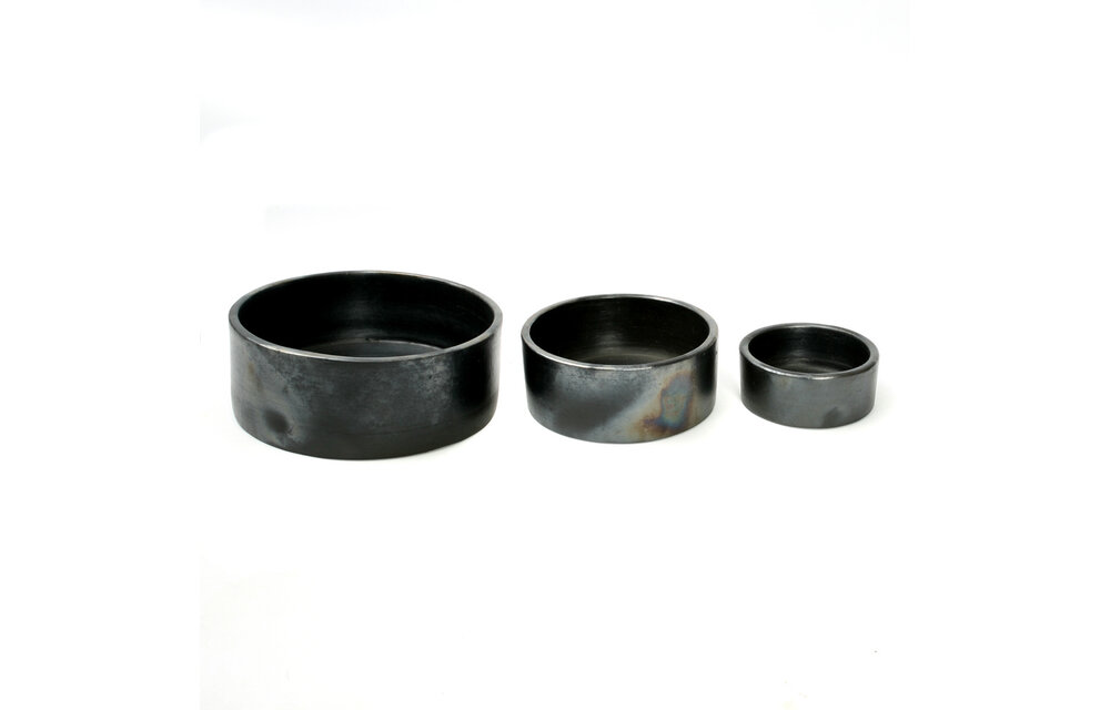 The Burned Cylinder Dish - Black - SET3