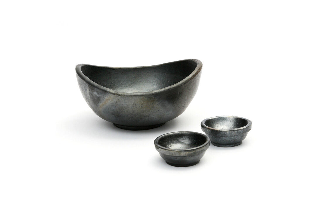 The Burned Curved Bowls - Black - SET3