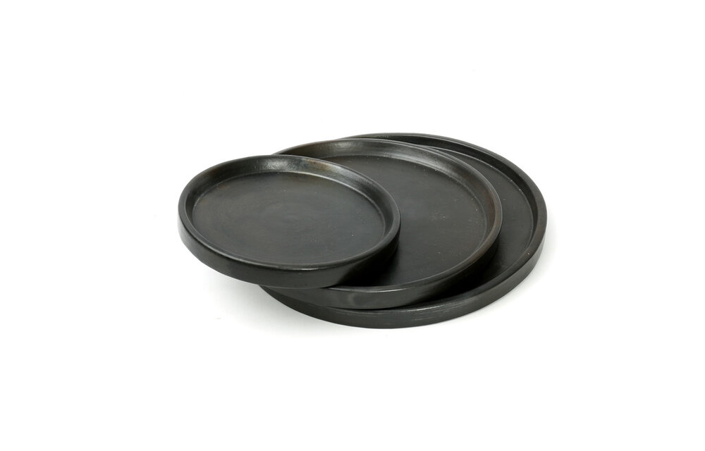 The Terracotta Burned Plate - Black - L