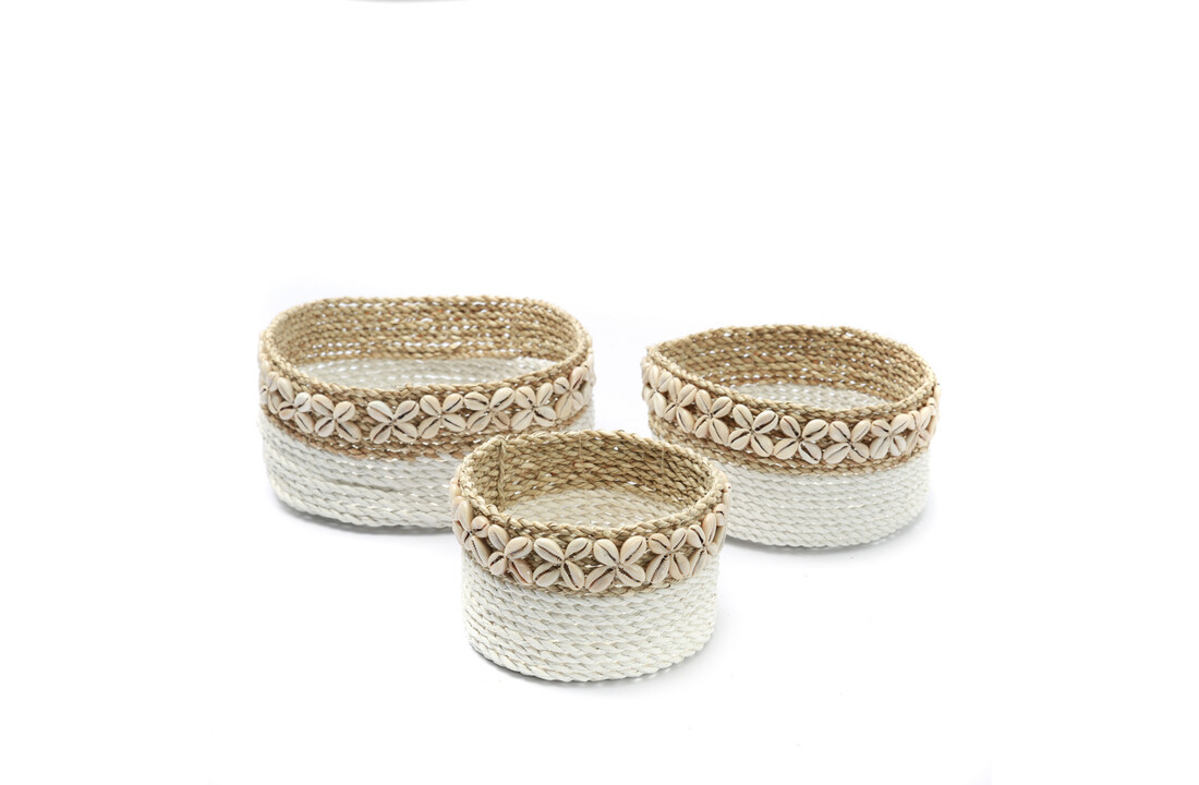 The White Sunday Baskets - White Natural - SET3