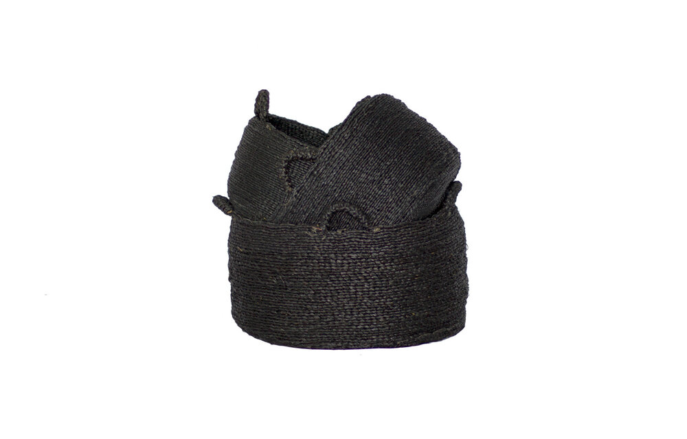Les Quatre Mains Baskets - Black - SET3