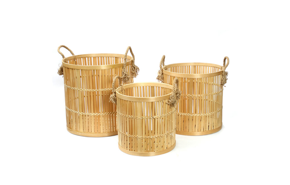 The Bamboo Baskets - Natural - Set 3