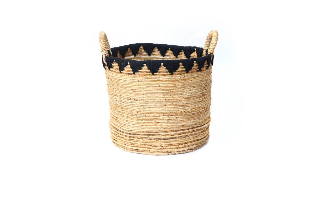 The Banana Stitched Baskets - Natural Black - Large