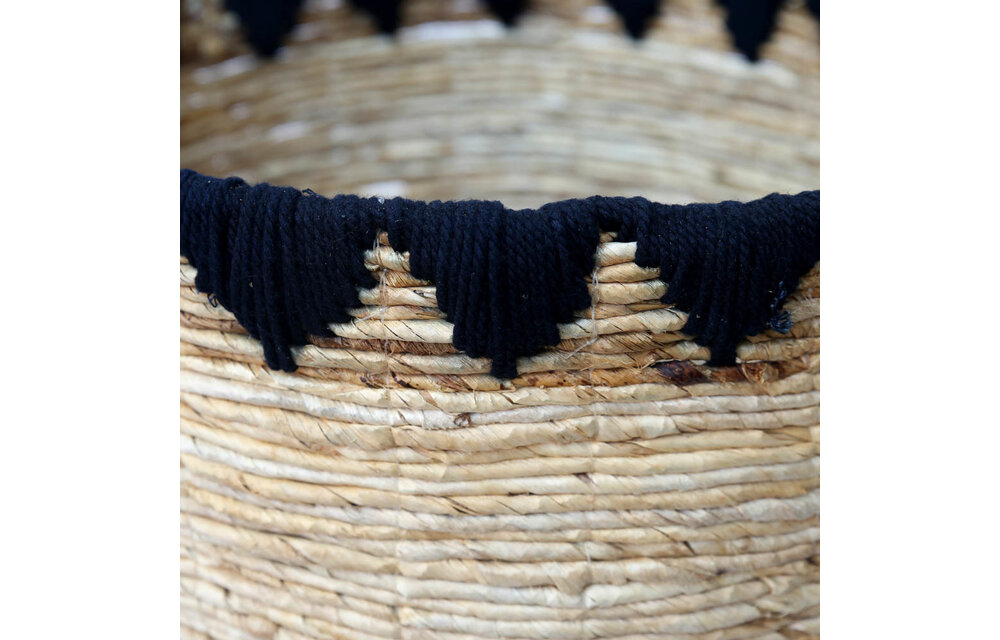 The Banana Stitched Baskets - Natural Black - Large
