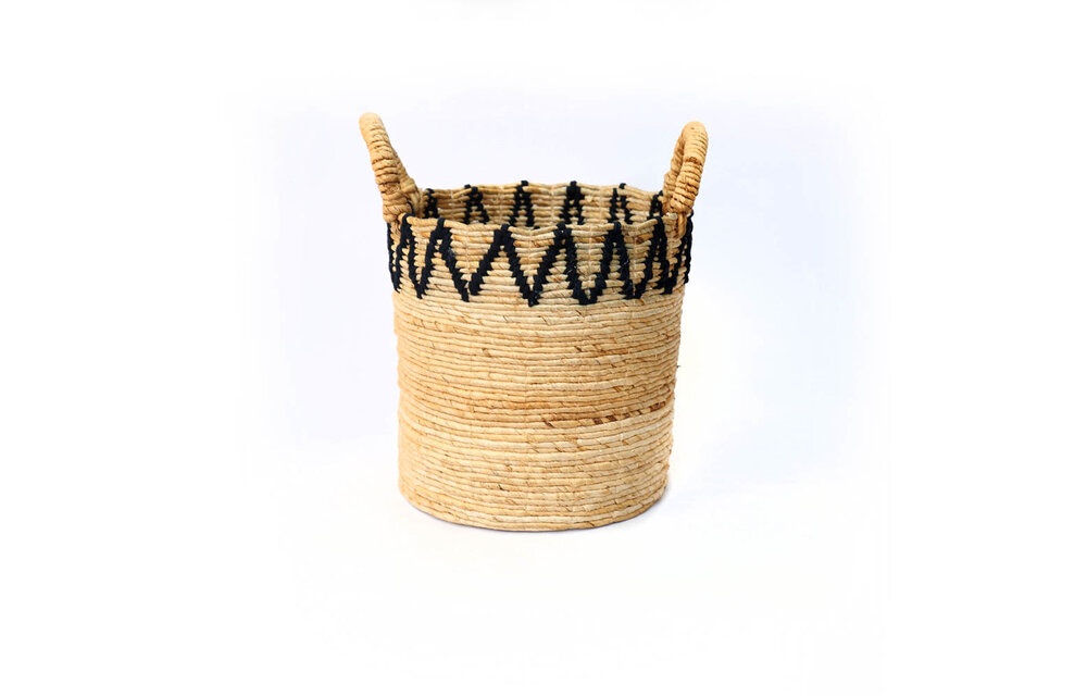 The Banana Stitched Baskets - Natural Black - Small