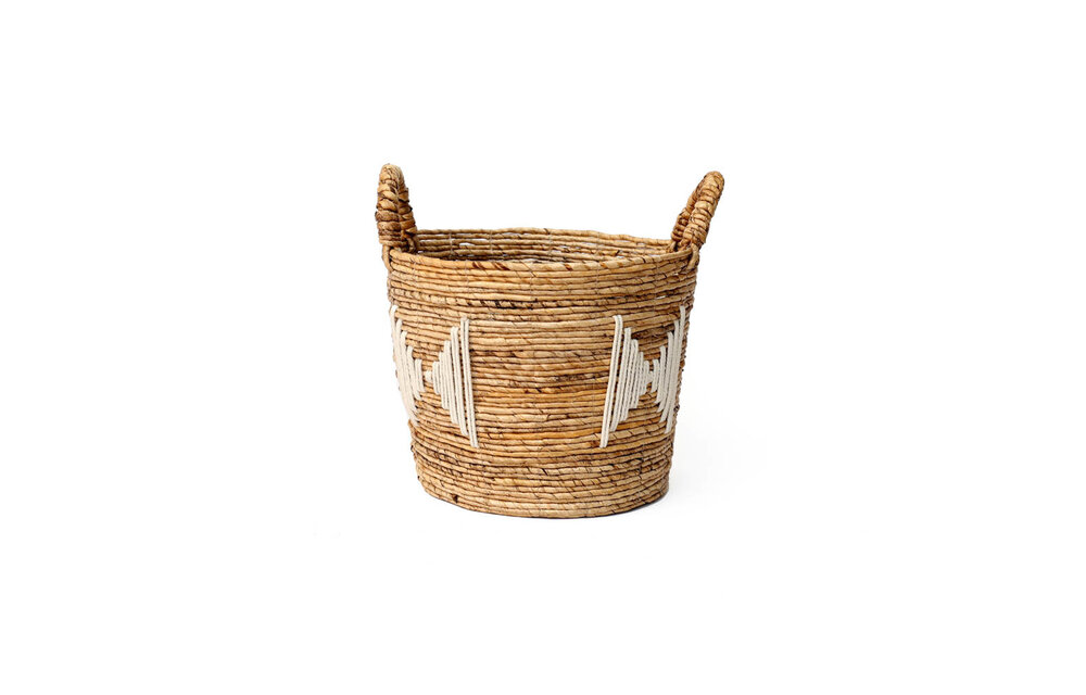 The Banana Stitched Baskets - Natural White - Small