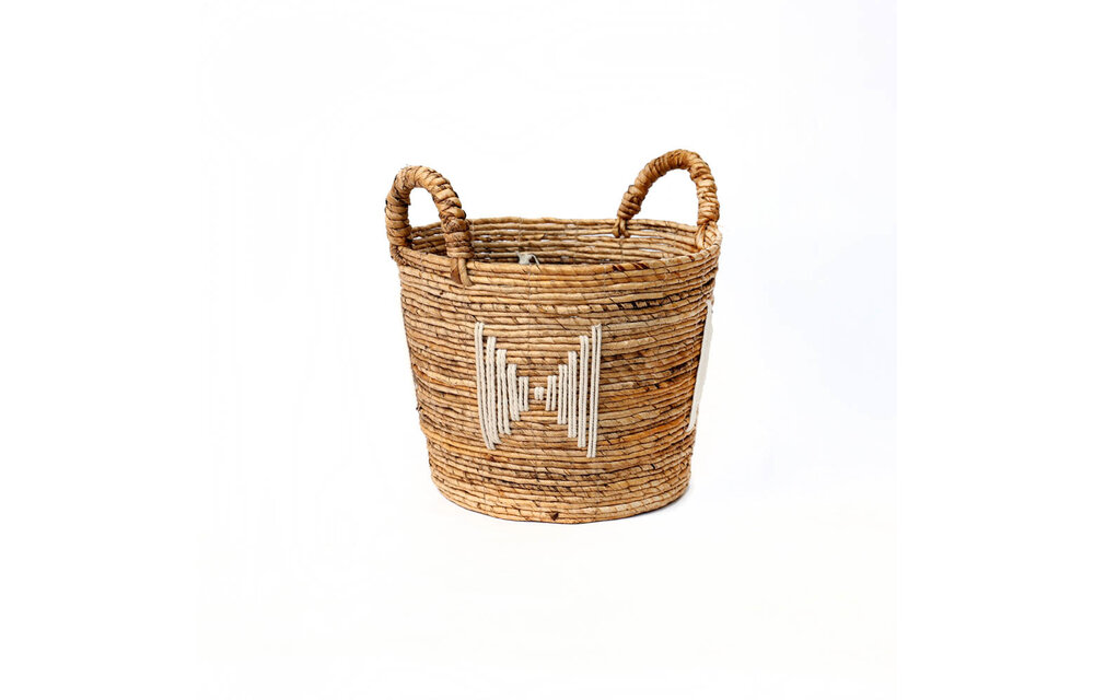 The Banana Stitched Baskets - Natural White - Small