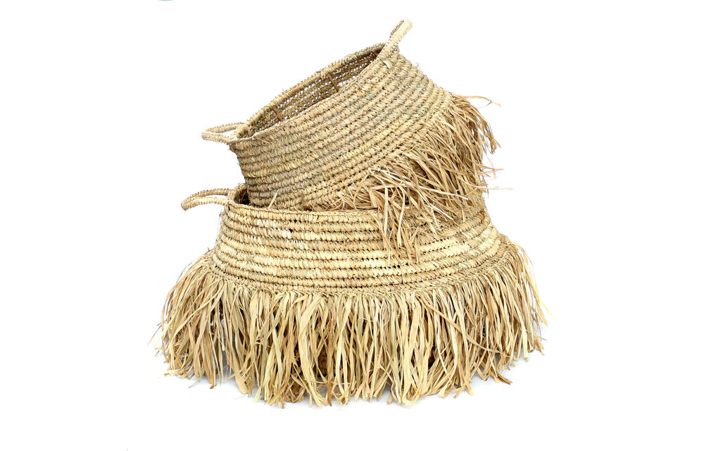 The Raffia Deluxe Baskets - Natural - SET2