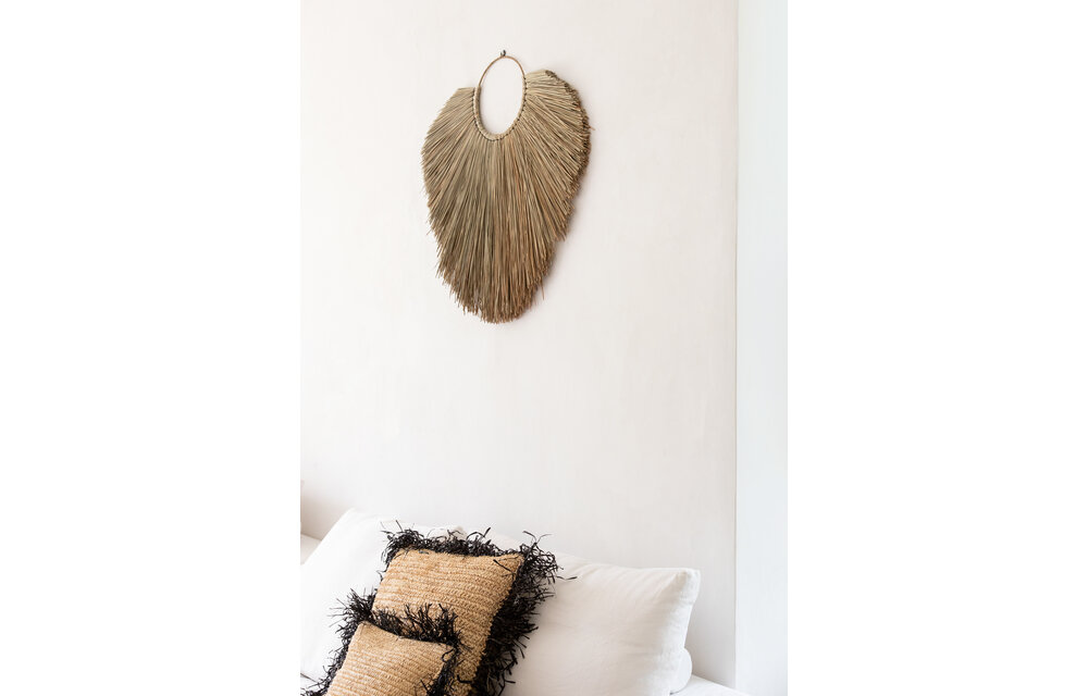 The Raffia Cushion Square - Natural Black - M