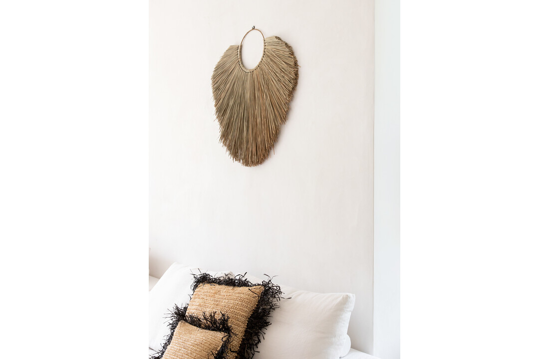 The Raffia Cushion Square - Natural Black - M