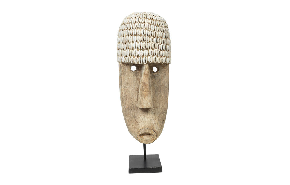 The Cowrie Mask on Stand - Large