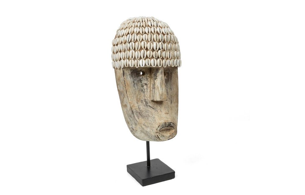 The Cowrie Mask on Stand - Medium