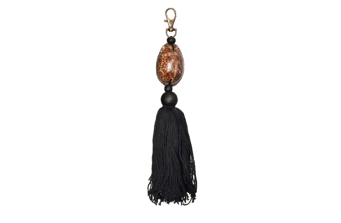 The Brown and Black Cowrie Keychain
