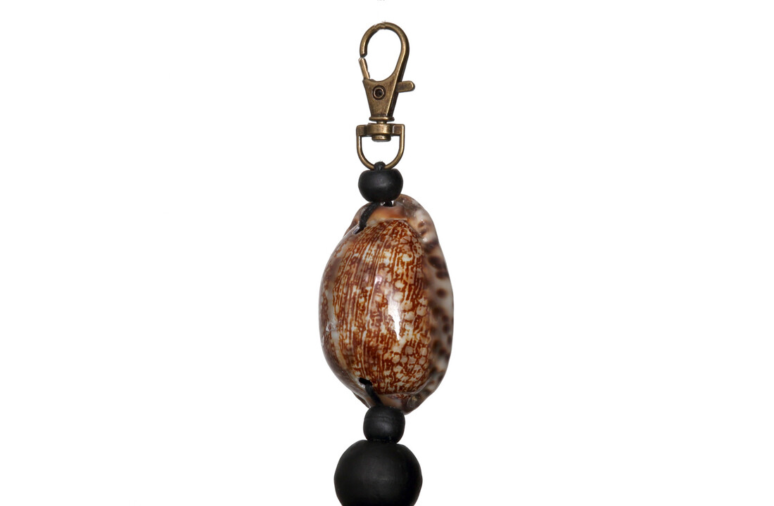The Brown and Black Cowrie Keychain