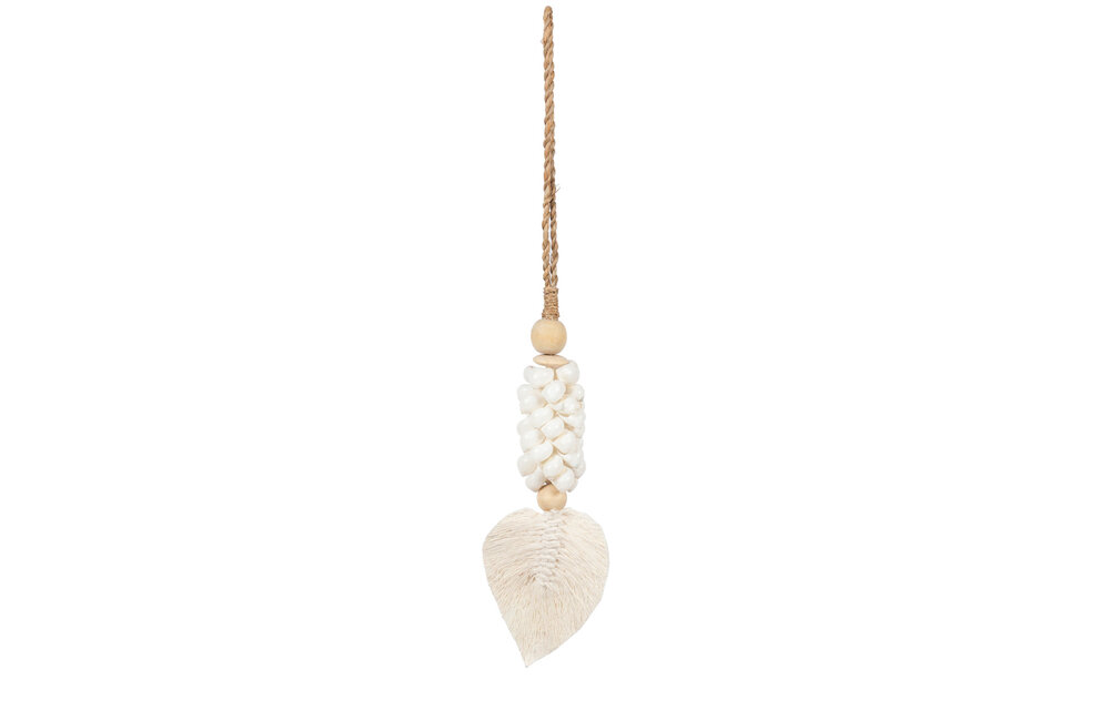 The Leaf Cowrie Tassel - White