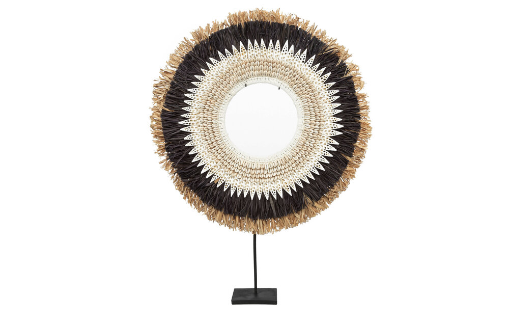 The Mojo Raffia On Stand - Black Natural - L