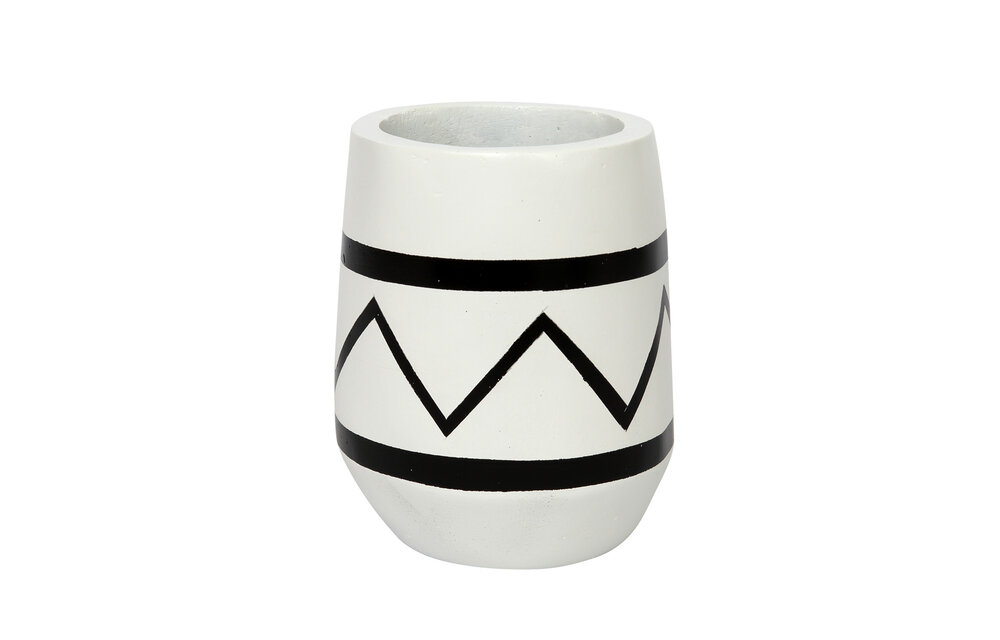 The Santorini Bathroom Mug - White Black