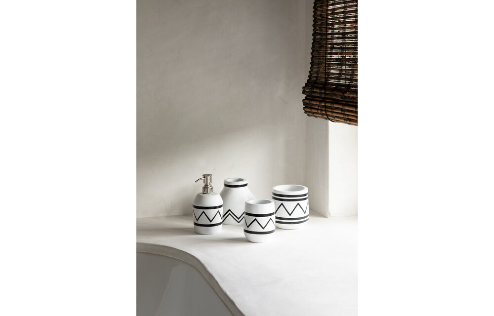 The Santorini Bathroom Mug - White Black