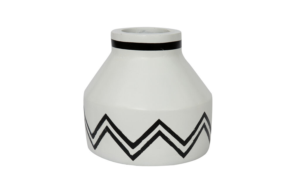 The Santorini Conic Vase - White Black