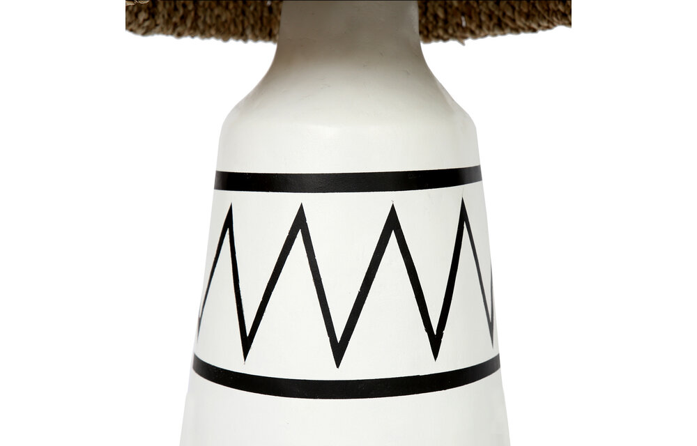 The Santorini Table Lamp - White Black and Natural