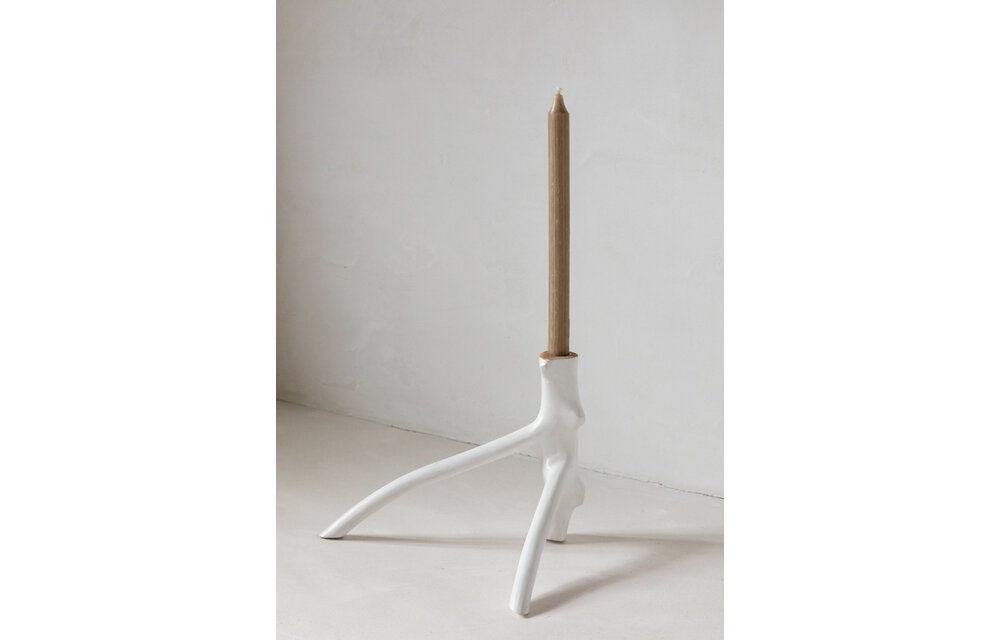 The Triple Twig Candle Holder - White